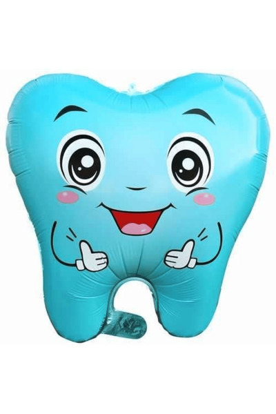 Bunloon Mavi Diş Şekilli Folyo Balon – Diş Buğdayı ve Çocuk Partisi