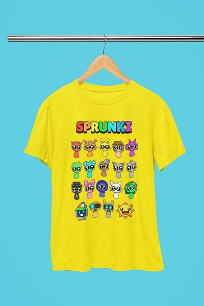 MAGORS Sprunki Printed Cycling Collar 100% Cotton Children's and Youth Tshirt
