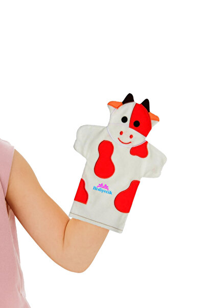 hediyecik دمية يد تعليمية لطيفة على شكل بقرة 25 سم