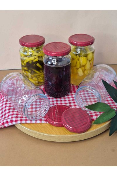 Lider MAGNESİA Jar 370 Cc 6 Pcs + 6 Pcs Lid Glass Jar Canning Bottle