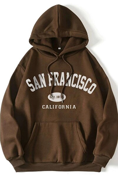 NoVibe Sweatsihrt oversize imprimat San Francisco cu glugă