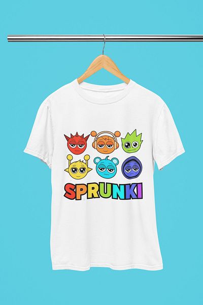 MAGORS Sprunki Printed Cycling Collar 100% Cotton Children's and Youth Tshirt