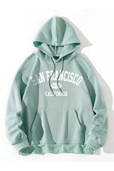 NoVibe Sweatsihrt oversize imprimat San Francisco cu glugă