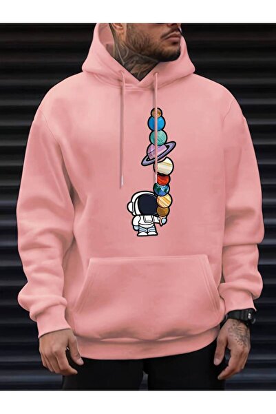 MANCY Hanorac cu glugă unisex, cu imprimeu Astronaut și Planete, supradimensi...