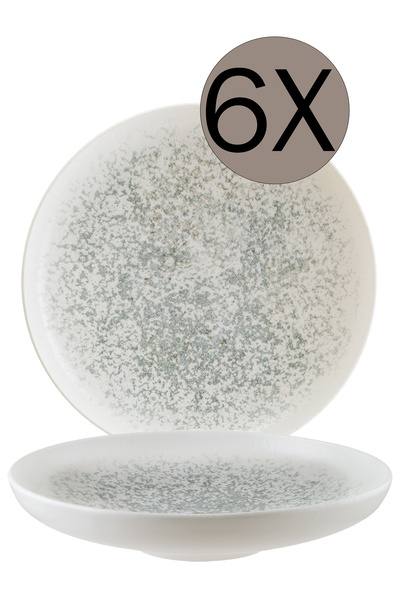 Bonna Porselen Lunar Ocean Beyaz Hygge 25cm Çukur Tabak 1,3 lt 6'lı Takım S-M...