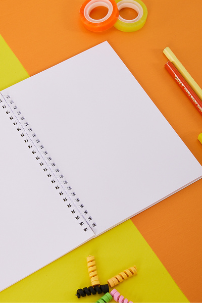 Copyder Blocnotes de școală cu 3 fructe imprimate cu model Spiral A5 fără linii 100 de pagini