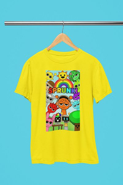 MAGORS Sprunki Printed Cycling Collar 100% Cotton Children's and Youth Tshirt