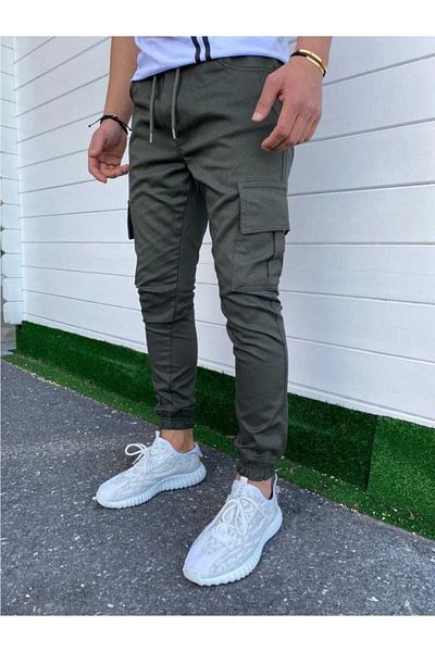wamoss New Season Men's Jogger Cargo Pants with Elastic Waist and Legs Yk1