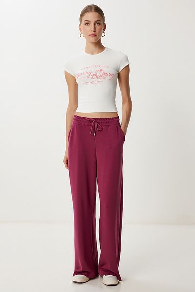 Lovelyİstanbul Wide Leg Modal Sweatpants Lub0070 Purple