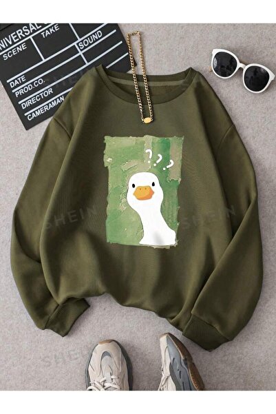 MANCY Children's Duck Printed Oversize Sweatshirt Hoodie