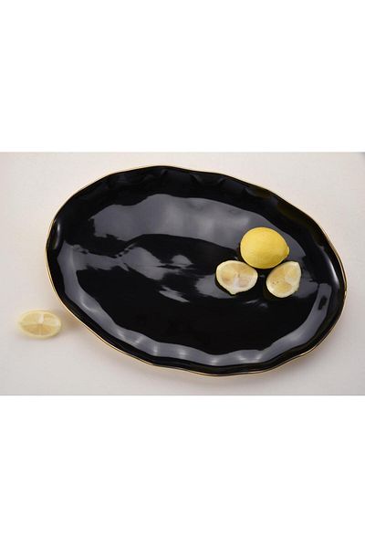 B&L Decor Noir Oval Platter