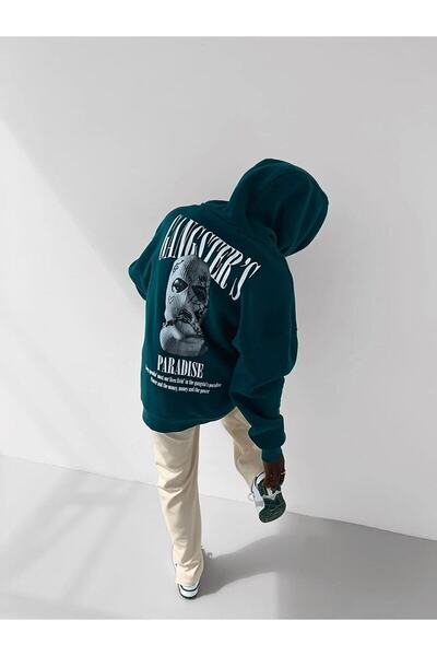 NoVibe Hanorac cu glugă cu glugă cu imprimeu Gangster's Paradise