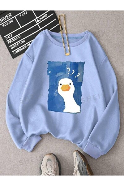 MANCY Children's Duck Printed Oversize Sweatshirt Hoodie