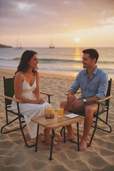 Exent 2 Adet 120 Kg kapasiteli Katlanır Kamp Sandalyesi ve 45 x 60 Kamp Sehpası-2-AS-ATL