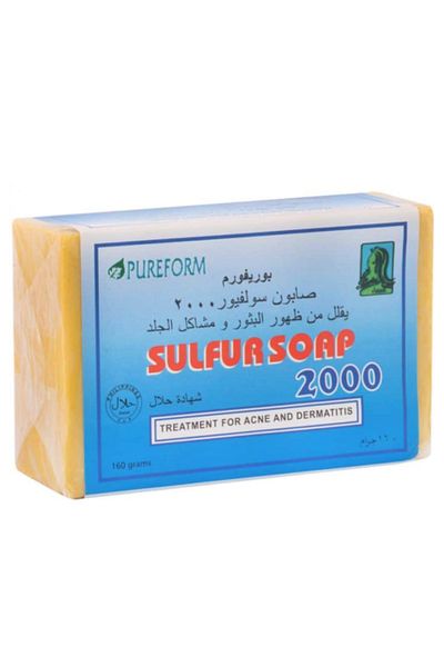 PUREFORM 2000 Sulfur Soap for Acne and Dermatitis Treatment 160g