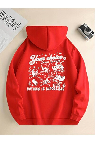 MANCY Unisex Nothing Is Impossible Printed Oversized Winter 3 Thread 100% Cot...