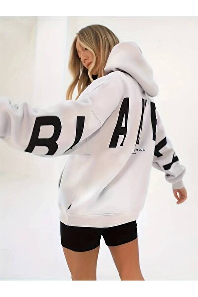 NoVibe Hanorac oversize unisex cu glugă cu imprimeu Blake