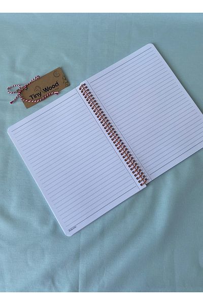tiny wood Tilda 16,5X22,5 cm 80 Sheets Lined Cardboard Cover Spiral Notebook + More Than 50 Stickers