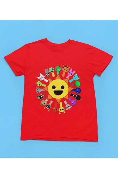 MAGORS Sprunki Printed Cycling Collar 100% Cotton Children's and Youth Tshirt