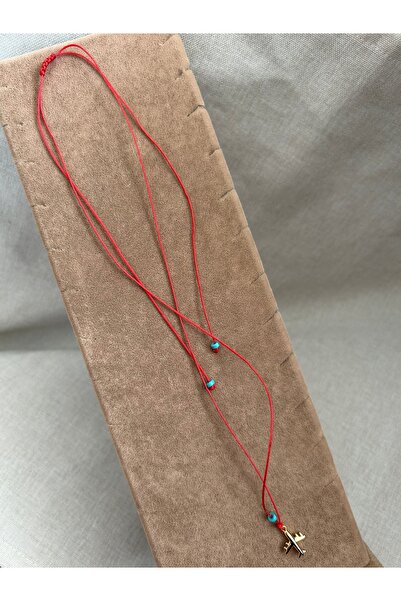 ATELİERGONCA Kırmızı ip uçak kolye no:16