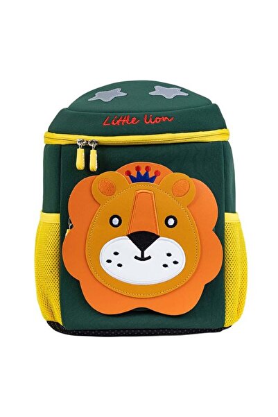 OEM Green Brown Kindergarten Backpack with Lion Model