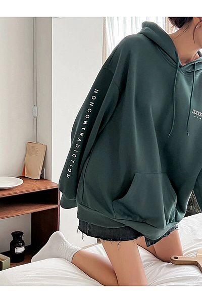 NoVibe Noncontradiction Printed Hooded Sweatshirt