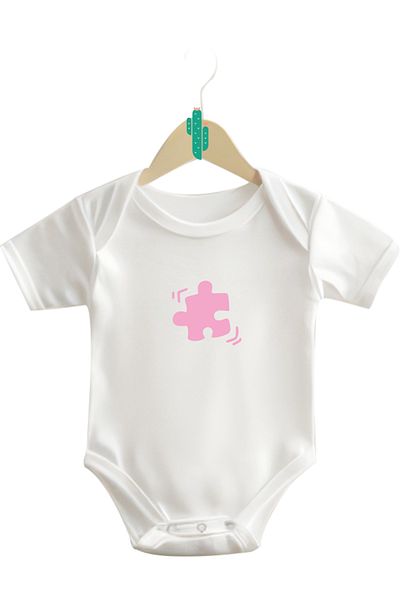 CACTUS COLLECTION Pink Heart Puzzle Combination Mother Daughter T-Shirt (One Product Price! Add 2 Pieces to the Cart for Combination)