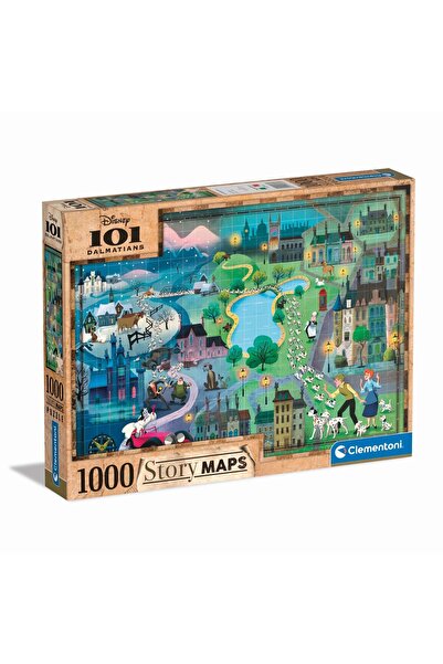 CLEMENTONI PUZZLE STORY MAPS 101 DALMATIANS 1000 PIECES