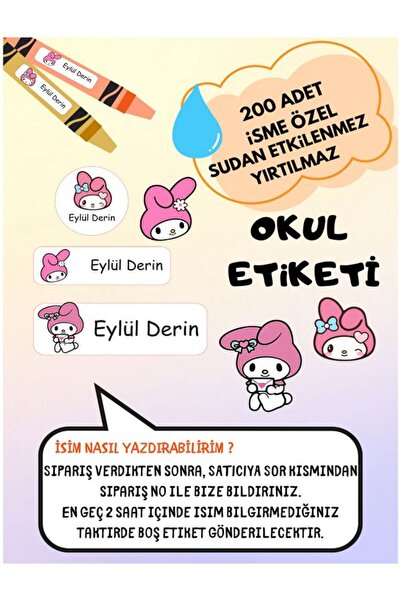 EyER Shoping Školska oznaka sa temom My Melody, olovka, sveska, prilagođena o...