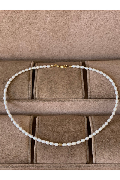 Rupen Kraft 14 Ayar Altın Burgu Detaylı Doğal İncili Zarif Altın Kolye