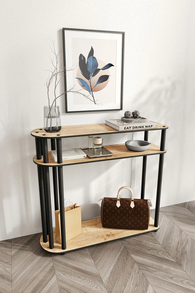 RAVILO Caprio Dekoratif Raflı Dresuar Meşe