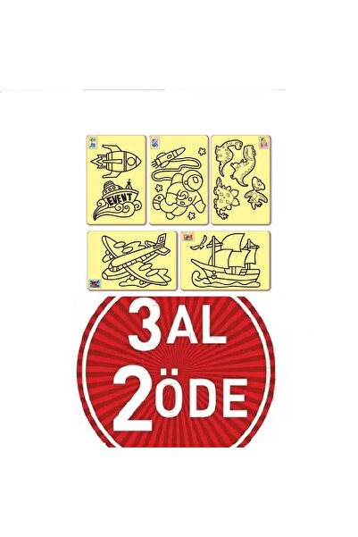 W-Design 3 Al 2 Öde 5 Adet Büyük Boy Kaliteli Kum Boyama Seti, A4 Boyutunda Renkli Kumlu Set-4