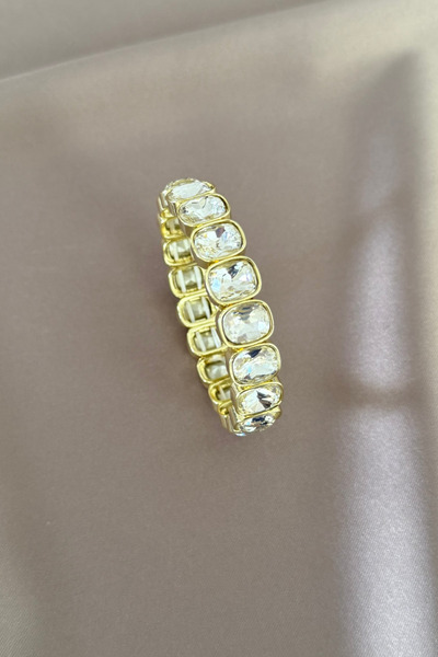 laria jewelry VIP Kare Taşlı Esnek Bileklik