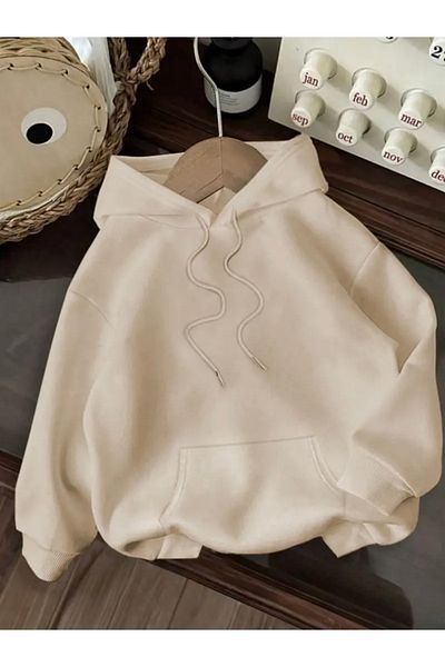 FUFLUNS Dramatic Printed Oversize Unisex Hooded Sweatshirt