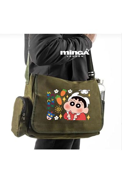 Minga London Khaki Animation3 Messenger Bag - Minga London