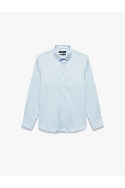 Koton Half Italian Collar Long Sleeve Slim Fit Classic Shirt (Aw 25)
