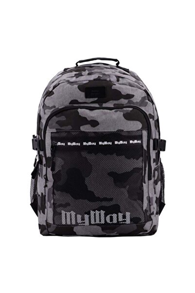 My Way Rucsac militar din plasă negru-gri