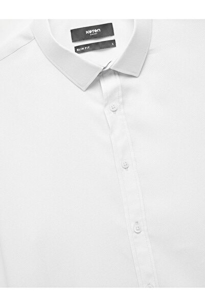 Koton Half Italian Collar Long Sleeve Slim Fit Classic Shirt (Aw 25)