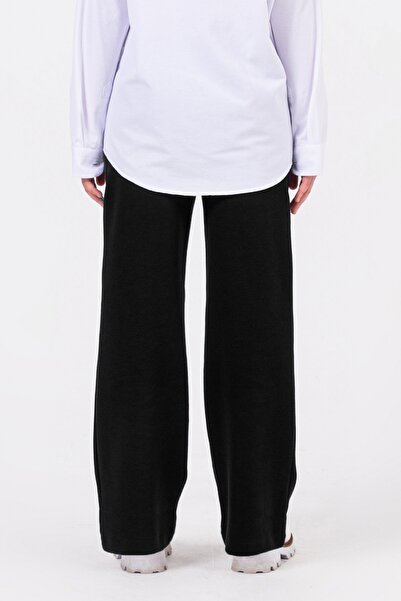 DMB BOYS & GIRLS Çaren Kids- Çelik Örgü Geniş Paça Esnek Kız Pantolon- Okul & Günlük Çift Cepli Elastik Bel Pantolon