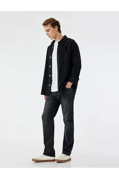 Koton Regular Waist Cotton Straight Fit Jean Trousers - Mark Jean (Aw 25)