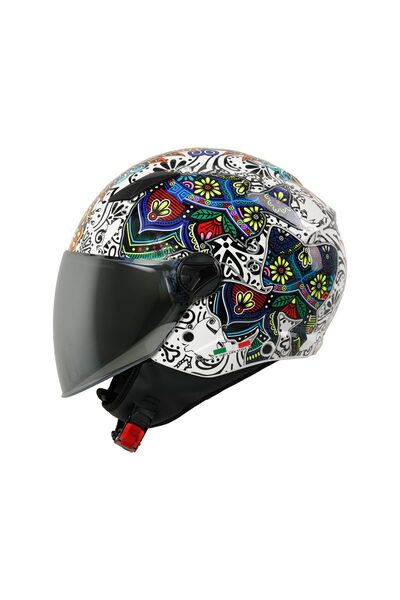 Sway SW 765 Spring White Güneş Vizörlü Yarım Motosiklet Kaskı