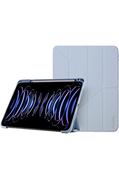 BLUPEBBLE غطاء هجين مع حامل قلم وظهر شفاف مع وظيفة السكون/التنشيط التلقائي ومضاد للصدمات