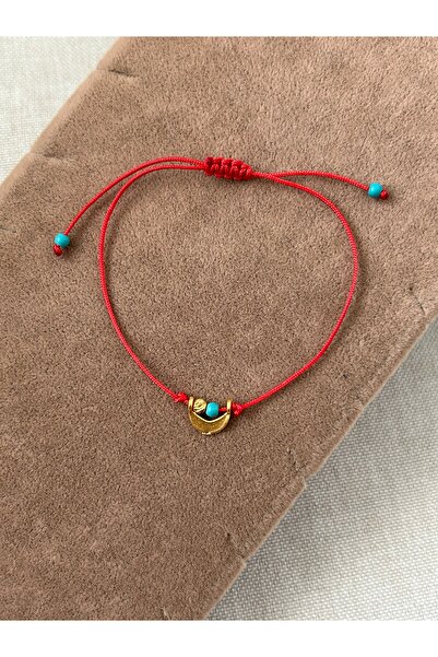 ATELİERGONCA Kırmızı ip minimal pirinç bileklik no:1