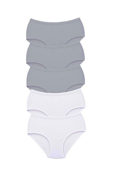 PRATİKOBA 5 Pieces Tutku Women's High Waist Bato Thick Rubber Panties S11