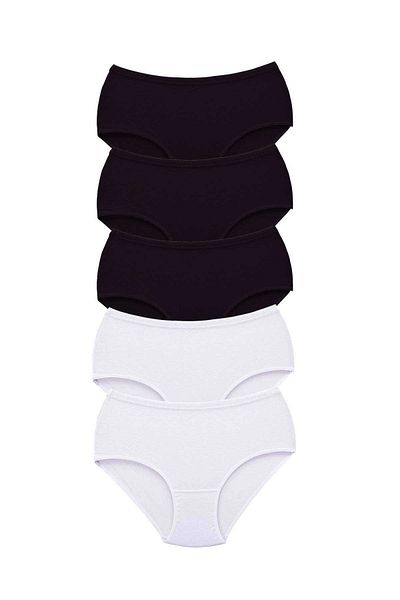 PRATİKOBA 5 Pieces Tutku Women's High Waist Bato Thick Rubber Panties S5