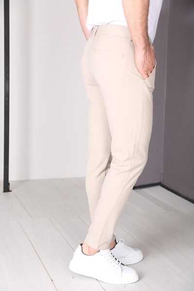 wamoss Νέα σεζόν εφαρμοστό Λινό παντελόνι με ζώνη και κλείσιμο με κορδόνι Dil12