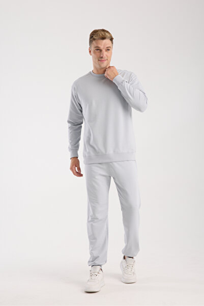 kaphone 10 Men's 0 Collar Oversize Leg Elastic Cotton Tracksuit Set