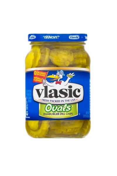 Vlasic Pack of 12 Ovals Hamburger Dill Pickle Chips (473ml)