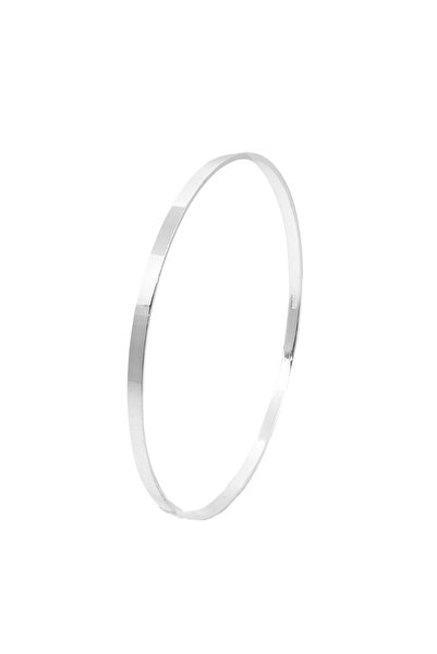 oya silver Köşeli Düz Gümüş Ajda Bilezik İçten 6.3cm