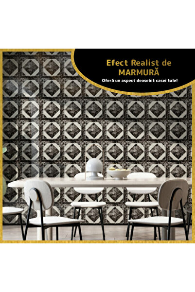 Teno Set of 90x Premium 3D Marble Wallpaper Teno®, coverage area 16.2 sq m, 30x60 cm, gray